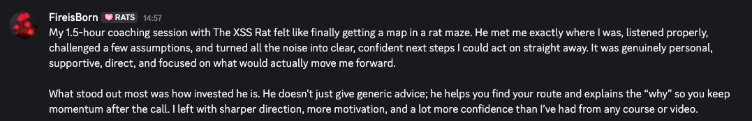 Student review screenshot